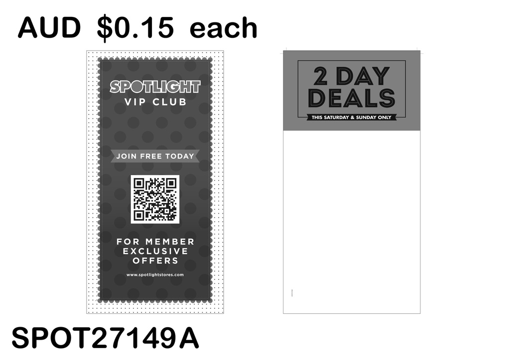 2 DAY DEALS HEADER CARD - VIP QR CODE (SPOT27149 A)25PCS/SET