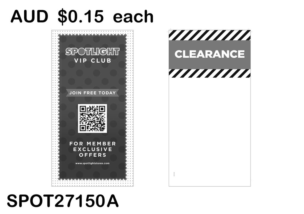 CLEARANCE HEADER CARD -  VIP QR CODE  (SPOT27150 A)25PCS/SET
