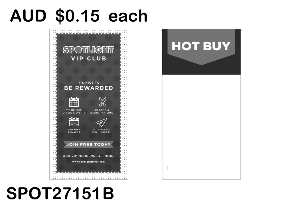 HOT BUY HEADER CARD -  VIP REWARDS  (SPOT27151 B)25PCS/SET
