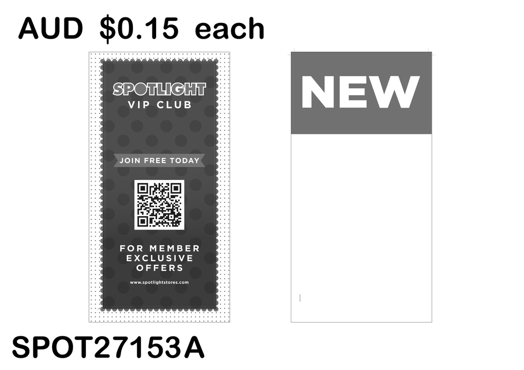 NEW HEADER CARD -  VIP QR CODE (SPOT27153 A)25PCS/SET